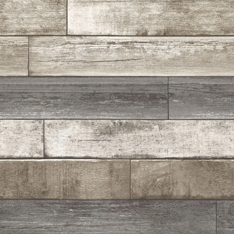 Weathered Plank Grey Wood Texture Wallpaper