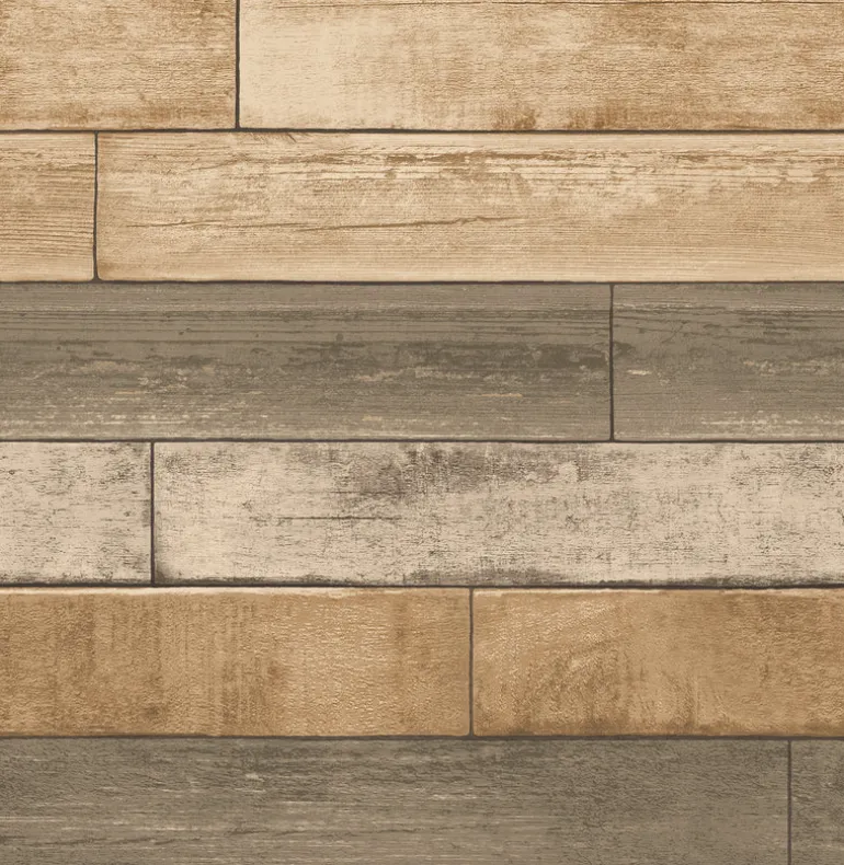 Weathered Plank Wheat Wood Texture Wallpaper