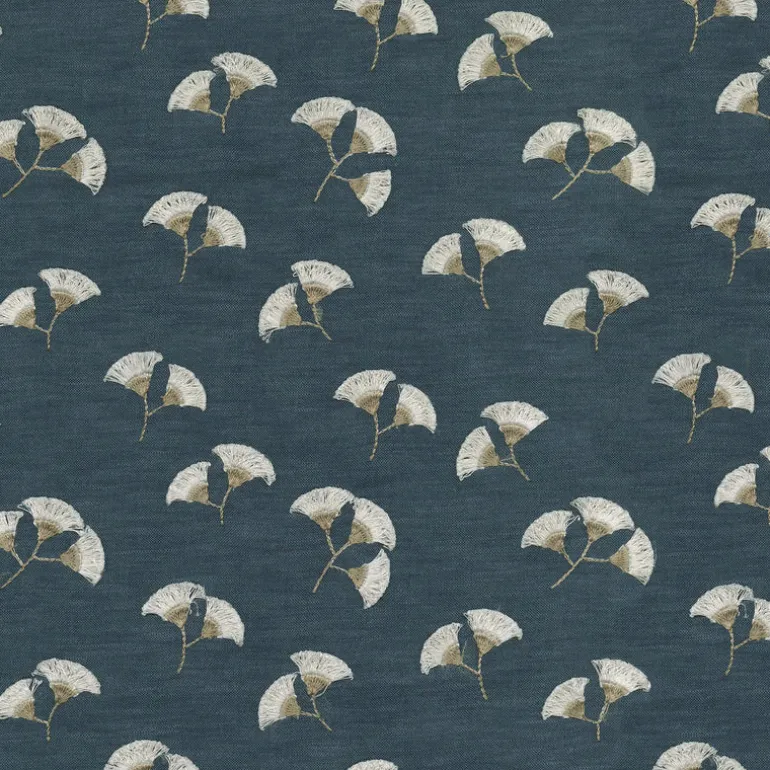 Whispering Leaf Emb 410540 Denim PK Lifestyles Fabric