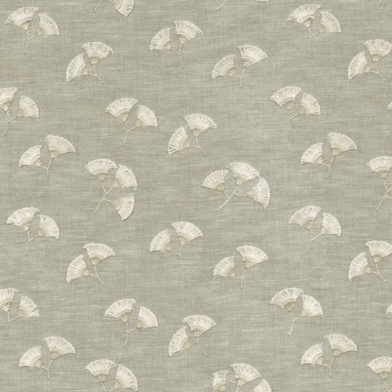 Whispering Leaf Emb 410542 Fog PK Lifestyles Fabric