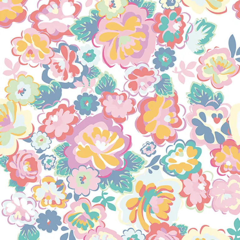 White English Country Floral Dream Wall Mural