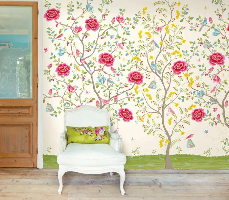 White Morning Glory Wallpaper Mural