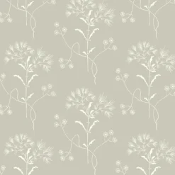 Wildflower Cupola (Light Grey)/White Magnolia Home Vol. II Wallpaper
