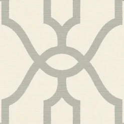 Woven Trellis Quarry Grey on Cream Magnolia Home Vol. II Wallpaper