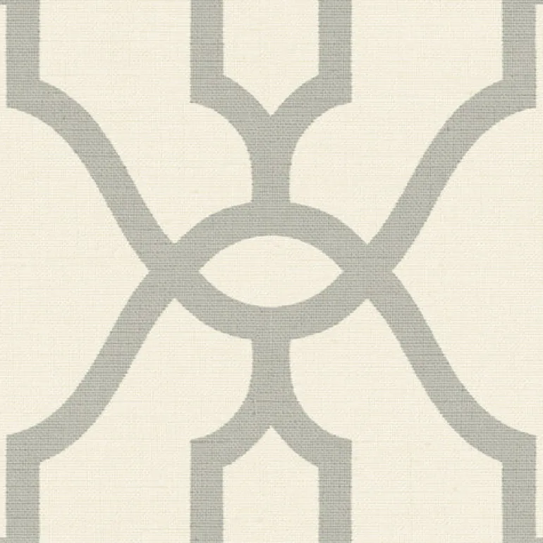 Woven Trellis Quarry Grey on Cream Magnolia Home Vol. II Wallpaper