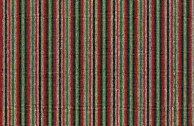 Zapata Stripe Red Black Green Laura Kiran Fabric