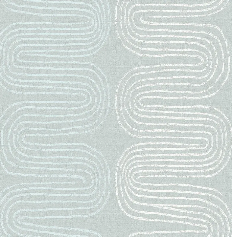 Zephyr Light Blue Abstract Stripe Wallpaper