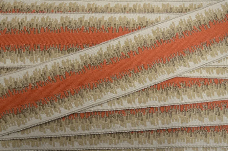 ZN207A 386 Orange Tan Taupe Classical Elements 2.5 inch Tape Trim